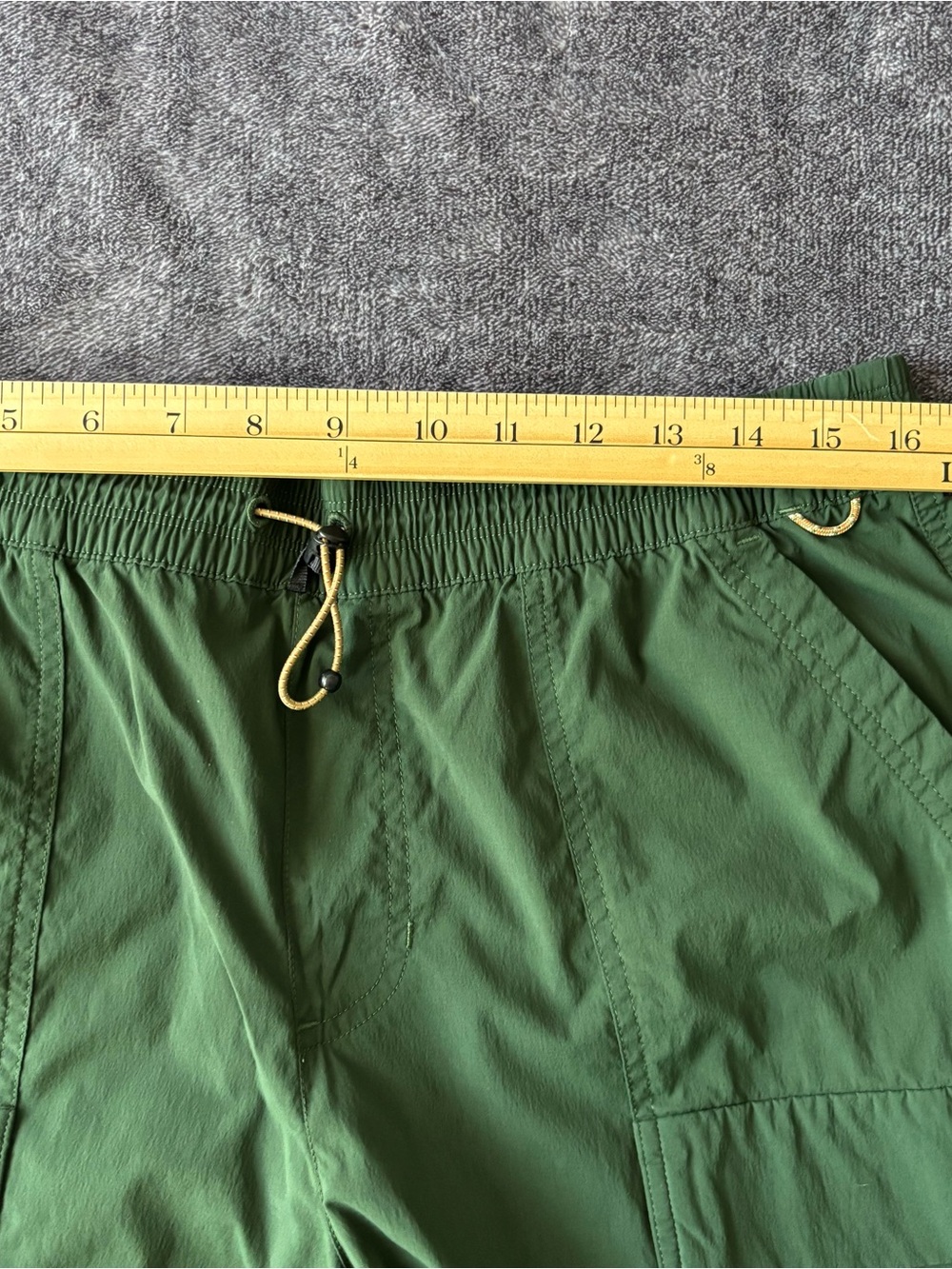 REI Co-Op Women's X-Large Green Nylon Trailmade Hiking Drawstring Shorts Pocket - Picture 9 of 9